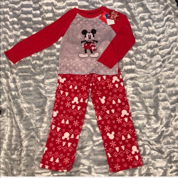 DISNEY//MICKEY MOUSE RED /& WHITE FLEECE SLEEPER-SIZE 18 MONTHS-NWT